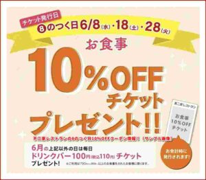 不二家レストランの8のつく日10％OFFクーポン情報！（サンプル画像）