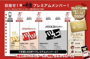一風堂のプレミアムクーポン情報（スタンプカード）