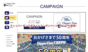 ディッパーダン公式サイトクーポンページ（サンプル画像）