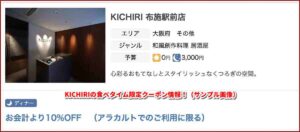 KICHIRIの食べタイム限定クーポン情報！（サンプル画像）