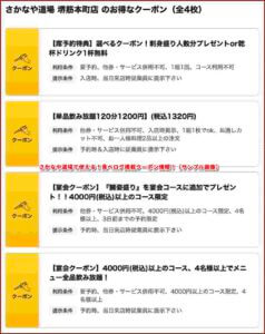 さかなや道場で使える！食べログ掲載クーポン情報！（サンプル画像）