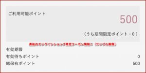黒船のオンラインショップ限定クーポン情報！（サンプル画像）