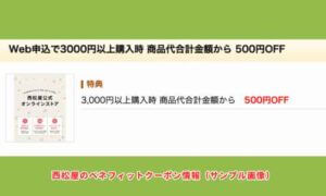 西松屋のベネフィットクーポン情報（サンプル画像）