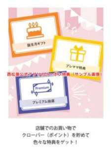 西松屋公式アプリのクーポン特典（サンプル画像）