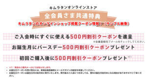 キムラタンのオンラインショップ掲載クーポン情報！（サンプル画像）2