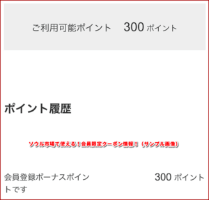ソウル市場で使える！会員限定クーポン情報！（サンプル画像）