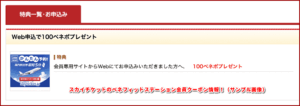 スカイチケットのベネフィットステーション会員クーポン情報！（サンプル画像）