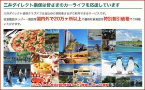 三井ダイレクト損保の契約者限定クーポン情報！（サンプル画像）