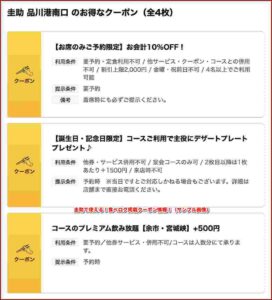 圭助で使える！食べログ掲載クーポン情報！（サンプル画像）