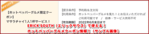 ERICK SOUTH（エリックサウス）で使える！ホットペッパーグルメクーポン情報！（サンプル画像）