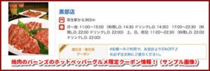 焼肉のバーンズのホットペッパーグルメ限定クーポン情報！（サンプル画像）
